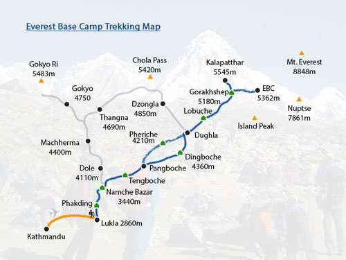 Everest-Base-Camp-Trek-Map - Excellent Himalaya Trek & Expedition