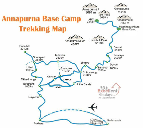Annapurna Base Camp Trek Map