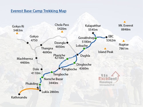 Everest Base Camp Trek Route Map