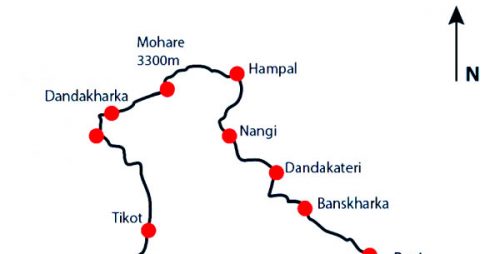 Mohare-danda-trek-map - Excellent Himalaya Trek & Expedition